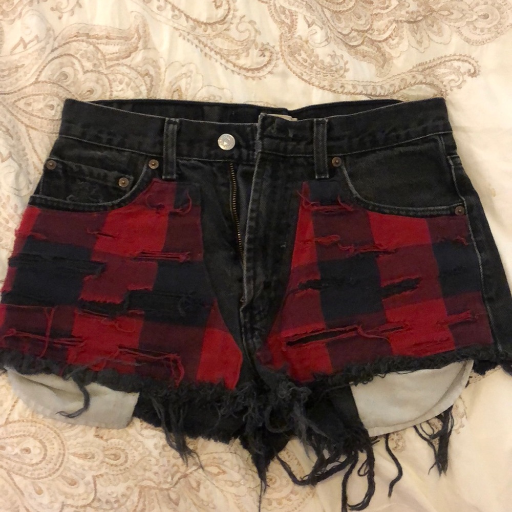 furst of a kind plaid shorts